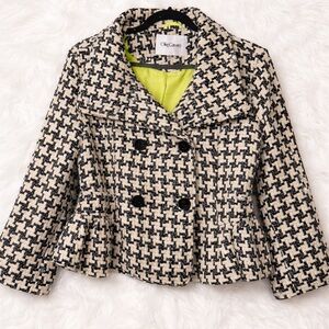 Classic Tweed Houndstooth Jacket 1X